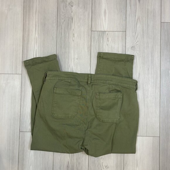 Torrid Pants Womens 18 Plus Olive Green Crop Aviator Skinny Twill High Olivine - Picture 7 of 12